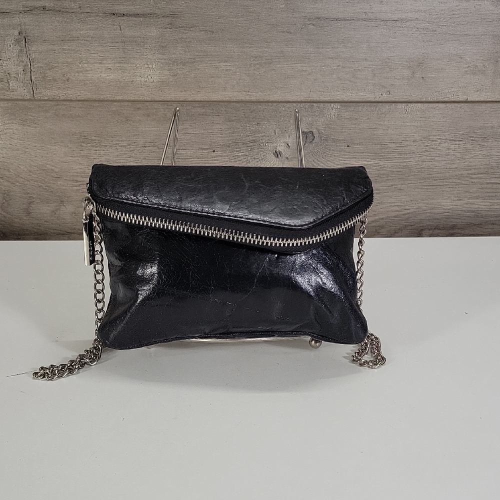Hobo Small Black Leather Convertible Crossbody Shoulder Bag